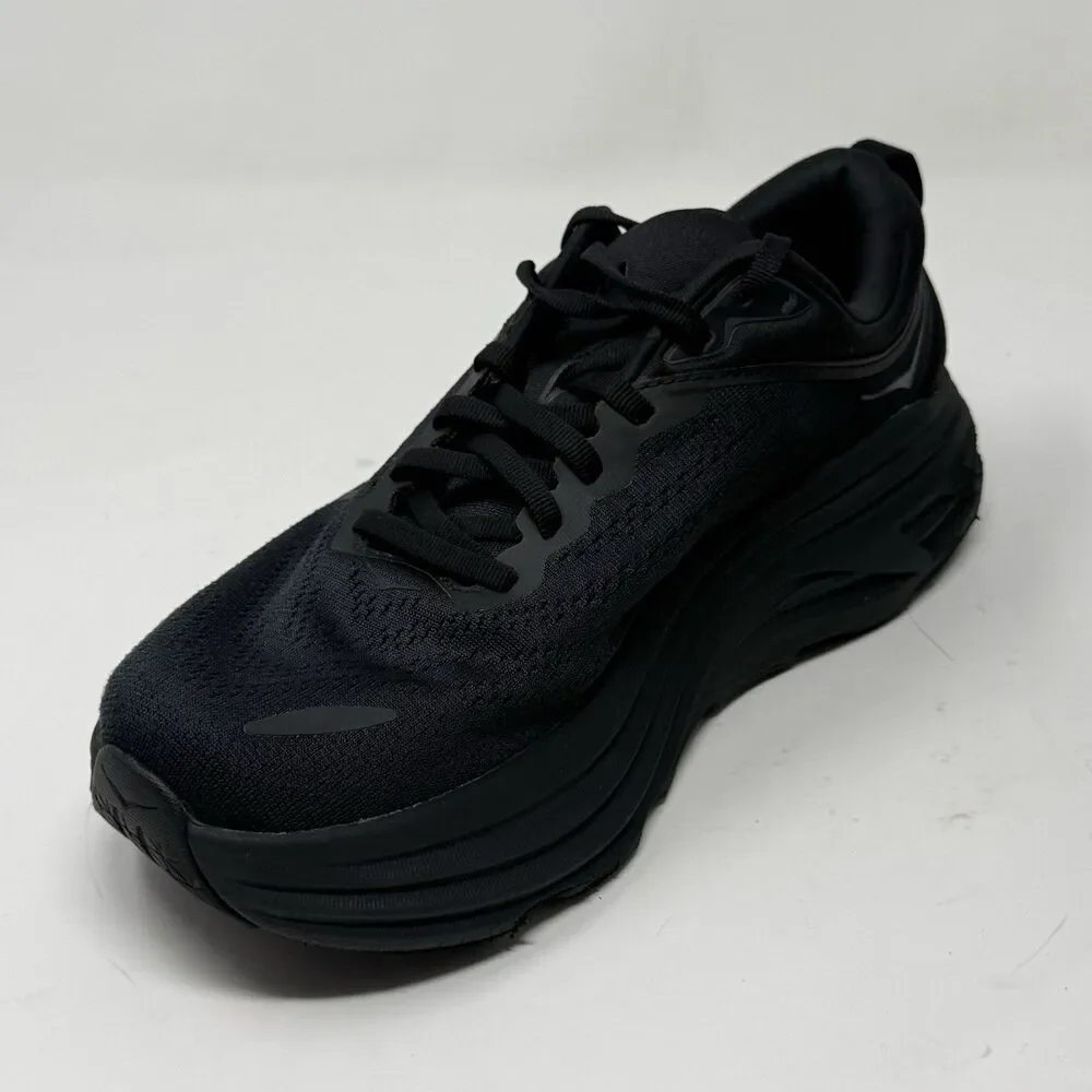 Hoka One One Bondi 8 Womens 8.5 D Wide Triple Black Running Shoes Sneakers